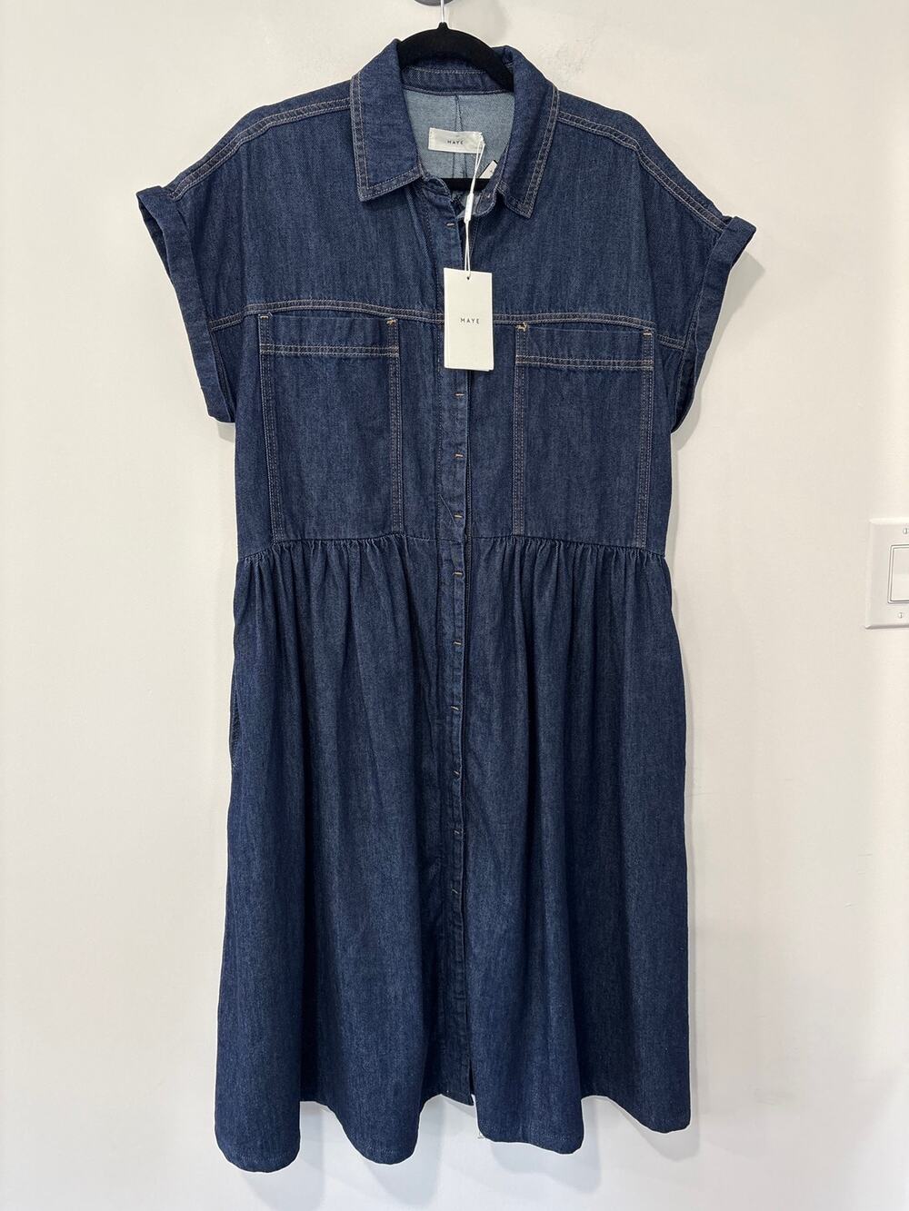 NWT Maye Harper Denim Short Sleeve Cotton Dress Size M